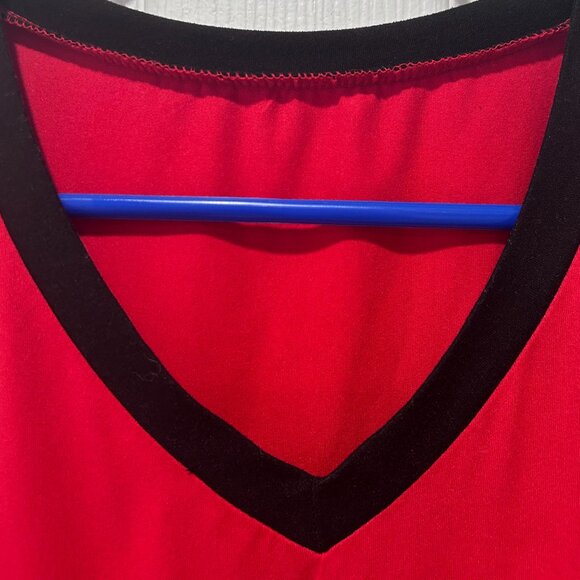BRAND NEW Red Tank Top With Black V-Neckline and Arms NWT - Picture 2 of 4